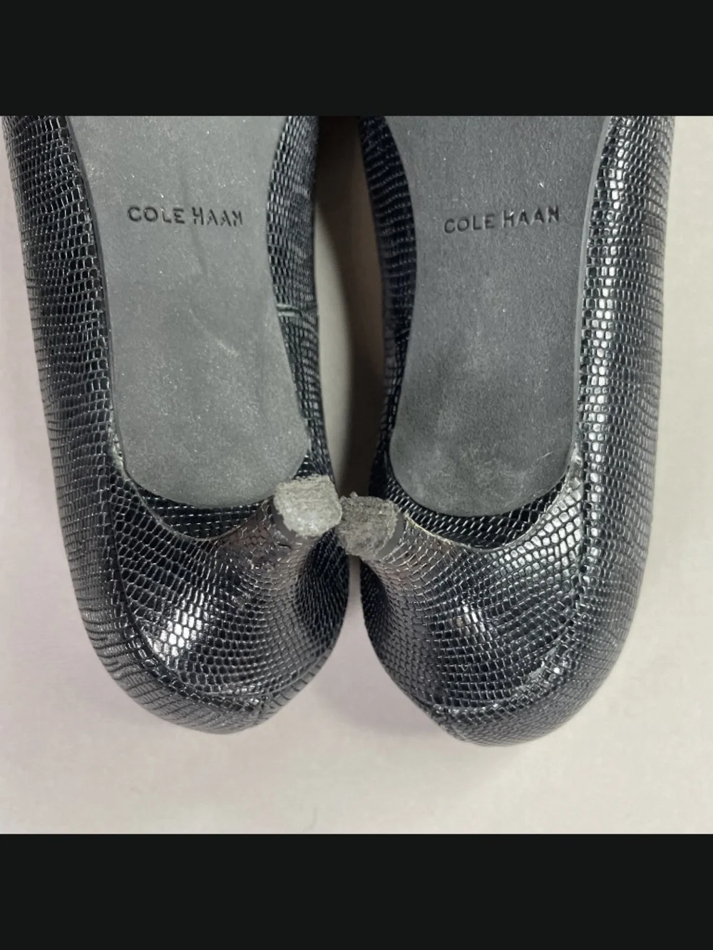 Cole Haan Shoes Womens 6 black snakeskin kitten heels cocktail classic